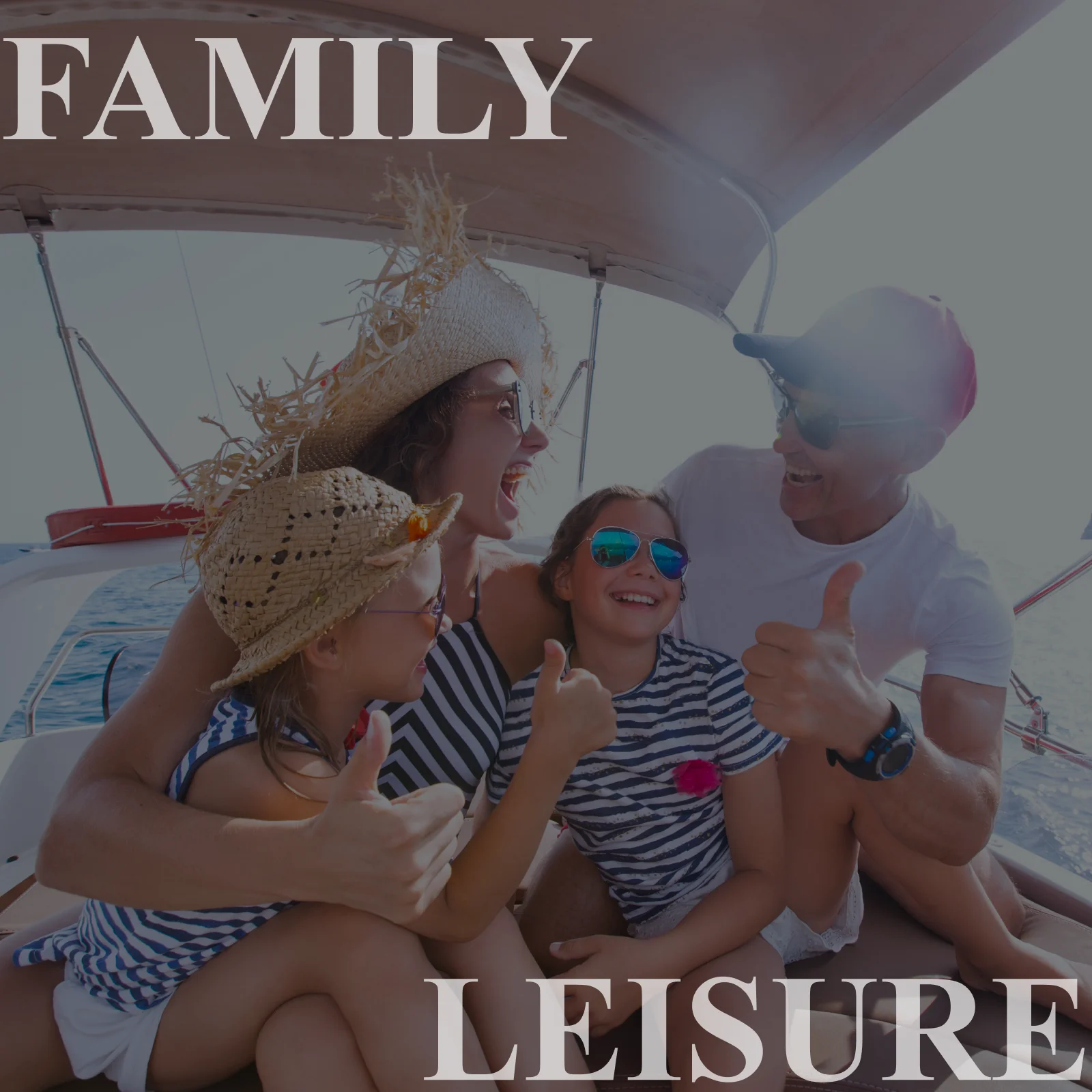 Family leisure on a yacht